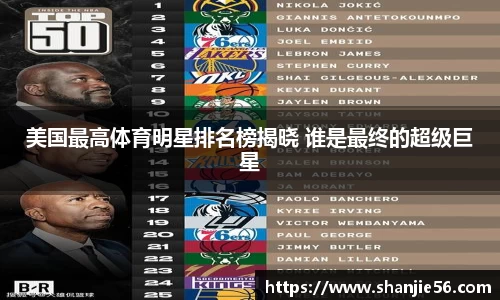 美国最高体育明星排名榜揭晓 谁是最终的超级巨星